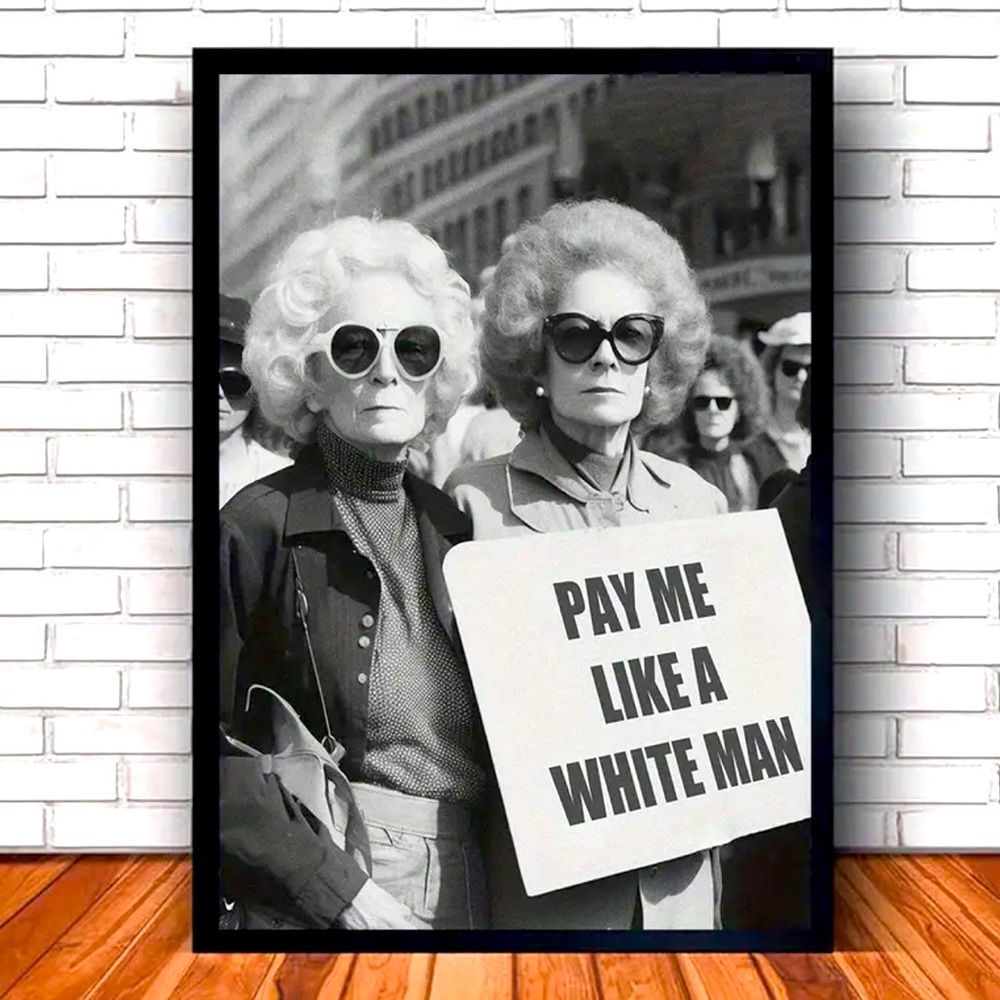 Pay Me Like A White Man Canvas Print Feminist Equality Culture Wall Art